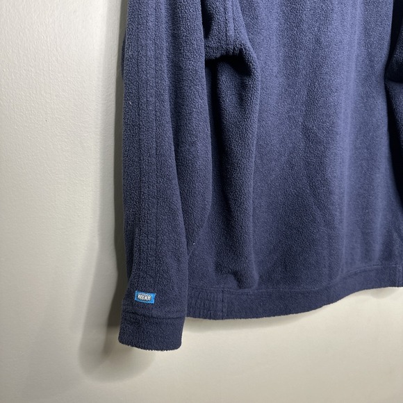 Tommy Bahama Relax Fleece V-Neck  Medium Blue Deep Pile Elastic Bottom Vintage - Picture 9 of 15